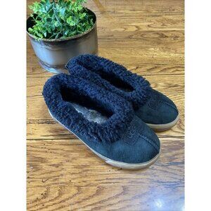 Ugg Womens Rylan 1871 Suede Slip On Comfort Black Moccasin Slippers Size US  6